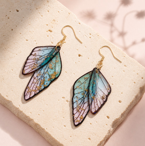Blue green cicada - blue, dangle
