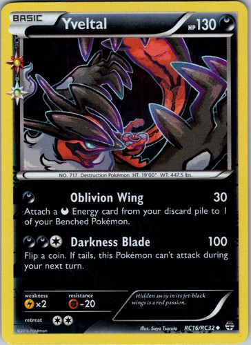 Yveltal reverse holo rare - yveltal,